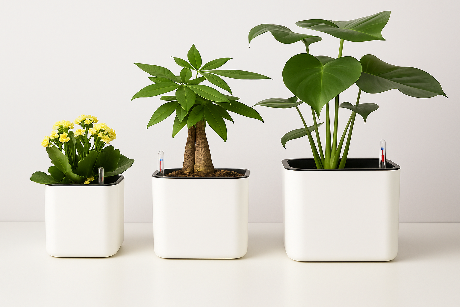 AquaHaus Pure™ – Modern White Self-Watering Planter