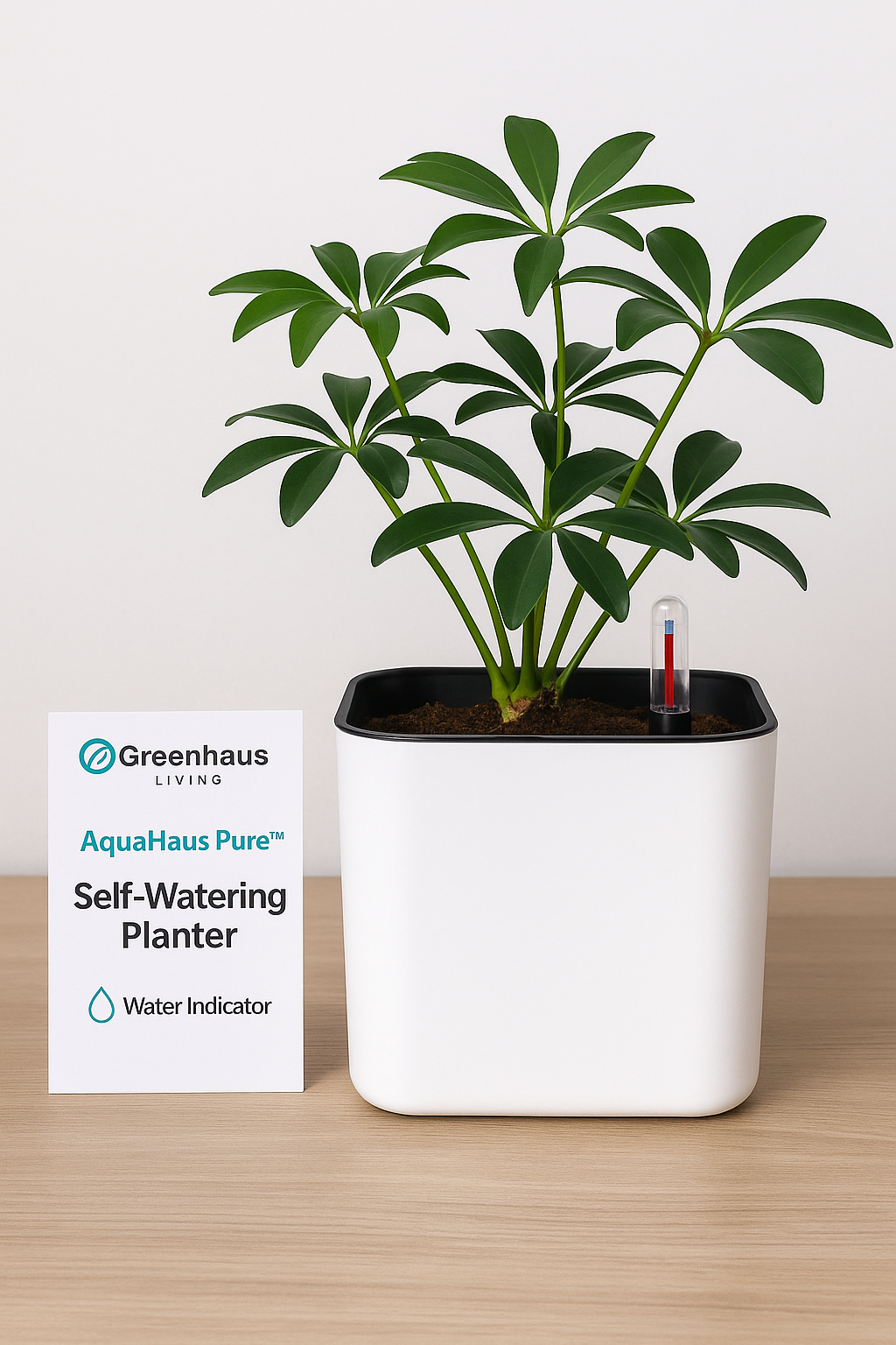 AquaHaus Pure™ – Modern White Self-Watering Planter