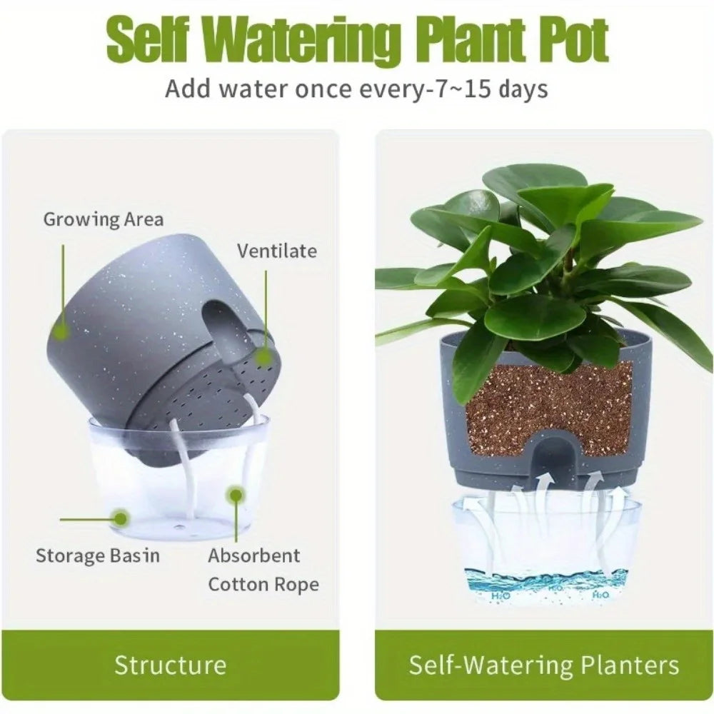 HydroNest™ 5-Piece Self-Watering Planter Set