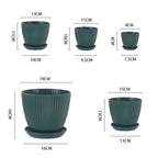 Round Plastic Flower Pots with Tray – 5 Sizes