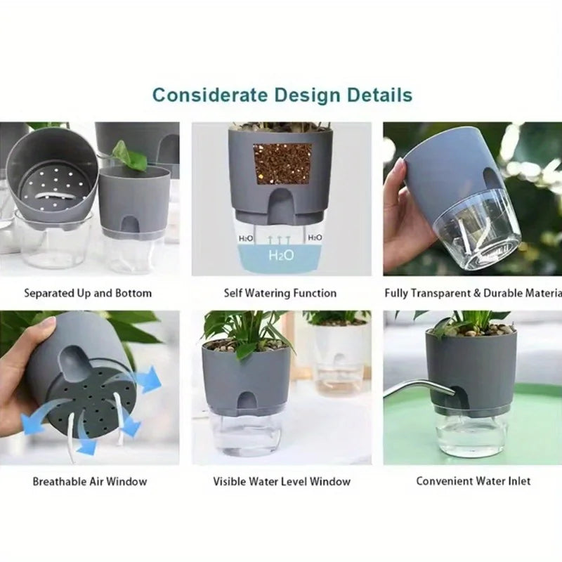 HydroNest™ 5-Piece Self-Watering Planter Set